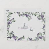 ラベンダーグ結婚レイの服を着て私の花嫁になる インビテーションポストカード (正面/裏面)