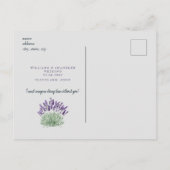 ラベンダーグ結婚レイの服を着て私の花嫁になる インビテーションポストカード (裏面)