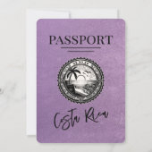 ラベンダーコスタリカパスポート結婚式招待状 招待状 (裏面)
