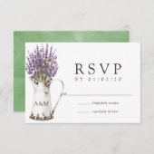 ラベンダーコテージシックウェディング 出欠カード (正面/裏面)