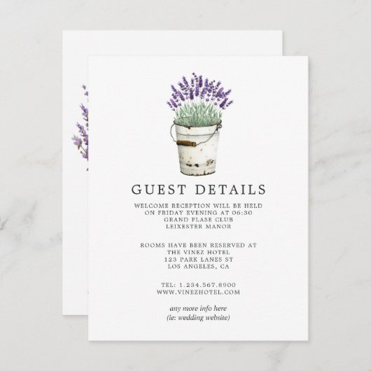 ラベンダーコテージシッ結婚クズゲスト詳細 エンクロージャーカード (正面/裏面)