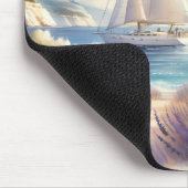 ラベンダーコーストシルボートウォーターカラーシーン マウスパッド (コーナー)