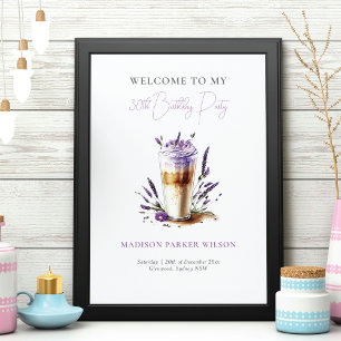 ラベンダーコーパーソナライズされたヒー誕生日へようこそ ポスター