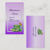 ラベンダーコーヒーカップ名刺2 名刺 (正面/裏面)