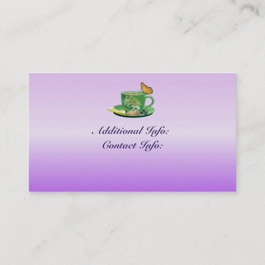 ラベンダーコーヒーカップ名刺2 名刺 (裏面)