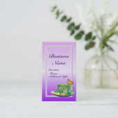 ラベンダーコーヒーカップ名刺2 名刺 (スタンド正面)