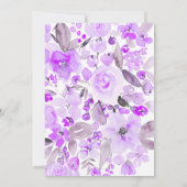 ラベンダーゴールドグリッター フラワーチックな花嫁のシャワー 招待状 (裏面)