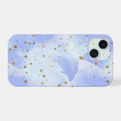 ラベンダーゴールドスター柄 iPhone 15ケース (裏面横)