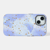 ラベンダーゴールドスター柄 iPhone 15ケース (裏面横)