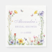 ラベンダーサマーワイルドフラワーズボホブライダルシャワー スタンダードランチョンナプキン (正面)