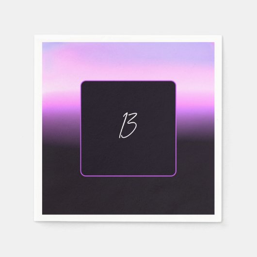 ラベンダーサンセットペーパーナプキン スタンダードカクテルナプキン (正面)