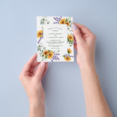 ラベンダーサンフラワーバジェット結婚式招待状 チラシ (手)