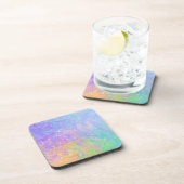 ラベンダーサンライズパステルネオンアルコールインク抽象芸術 コースター (右側)