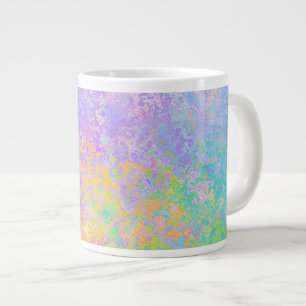 ラベンダーサンライズパステルネオンアルコールインク抽象芸術 ジャンボコーヒーマグカップ
