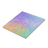 ラベンダーサンライズパステルネオンアルコールインク抽象芸術 タイル (側面)