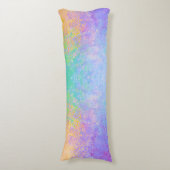 ラベンダーサンライズパステルネオンアルコールインク抽象芸術 ボディピロー (正面縦)