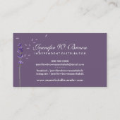 ラベンダーサークルフレームパープルエレガントフローラ 名刺 (裏面)