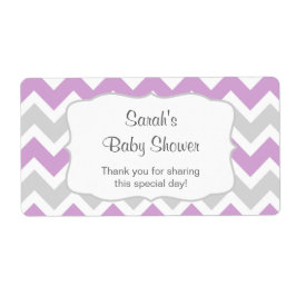 ラベンダーシェブロン水ボトルまたはカスタマイズ好意 ラベル