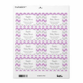 ラベンダーシェブロン水ボトルまたはカスタマイズ好意 ラベル (フルシート)