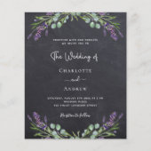 ラベンダーシャルボードバジェット結婚式招待状 (正面)