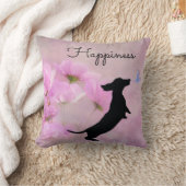 ラベンダーシルエット両面ダックスシャント枕 クッション (ブランケット)