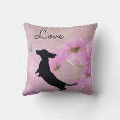 ラベンダーシルエット両面ダックスシャント枕 クッション (裏面)