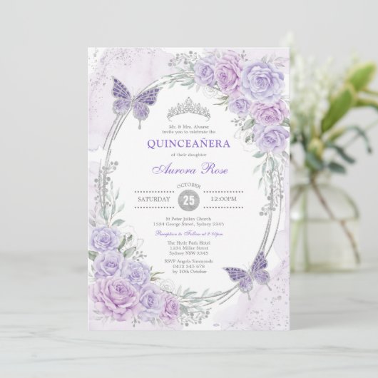 ラベンダーシルバーキンセアニェラミスカンス15アノス 招待状 (スタンド正面)