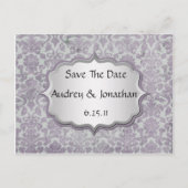 ラベンダーシルバーグランジダマスク日付を保存 案内ポストカード (正面)