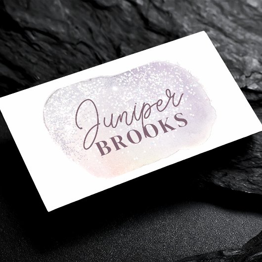 ラベンダーシルバーソーシャルメディアQRコードグリッター 名刺