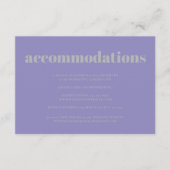 ラベンダーシルバーミニマリスト結婚式宿泊 エンクロージャーカード (正面)
