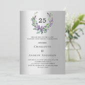 ラベンダーシルバーラグジュアリー結婚25周年 招待状 (スタンド正面)
