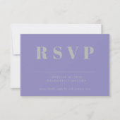 ラベンダーシルバーRSVP結婚式返信 出欠カード (正面)