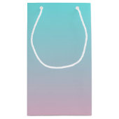 ラベンダーシンプルパープルへのターコイズグラデーション スモールペーパーバッグ (裏面)