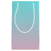 ラベンダーシンプルパープルへのターコイズグラデーション スモールペーパーバッグ (正面)