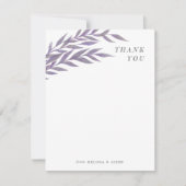 ラベンダーシンプルブランチありがとうご注意 サンキューカード (正面)