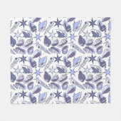 ラベンダーシーシェルズ フリースブランケット (正面(横))