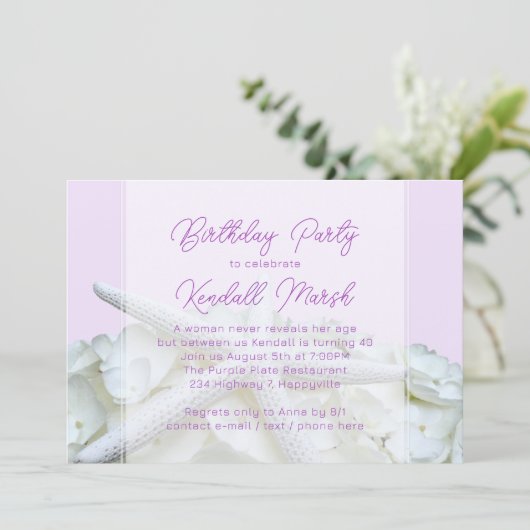 ラベンダーシースターフローラ誕生日パーティー 招待状 (スタンド正面)