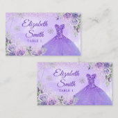 ラベンダージオメトリッククリスマスプリンセスキンセアニラ プレイスカード (正面/裏面)