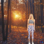 ラベンダージオメトリックモダンス:抽象芸術パターン カプリレギンス