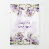 ラベンダースイートピーストリフォールド結婚ズ 三つ折り招待状 (カバー)