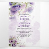 ラベンダースイートピーストリフォールド結婚ズ 三つ折り招待状 (内部中)