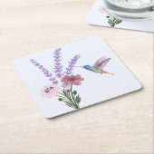 ラベンダースクエアコースターセット スクエアペーパーコースター (アングル)