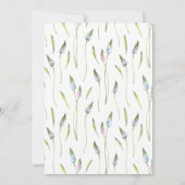 ラベンダースタムパープルバードハウスベビーシャワー 招待状 (裏面)