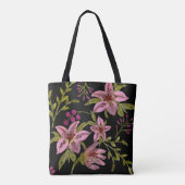 ラベンダースターフラワーウォーターカラートート トートバッグ (裏面)