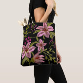 ラベンダースターフラワーウォーターカラートート トートバッグ (クローズアップ)