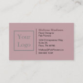 ラベンダーストライプとチューリップモノグラムの 名刺 (裏面)