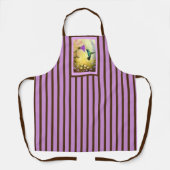 ラベンダーストライプのハミングバードエプロン(中) エプロン (正面)