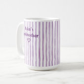 ラベンダーストライプの名入れゴッドマザー コーヒーマグカップ (正面左)