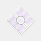 ラベンダーストライプの白パタ結婚ーン スタンダードカクテルナプキン (角)