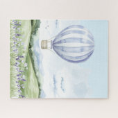 ラベンダーストライプの花のバルーン畑 ジグソーパズル (横)